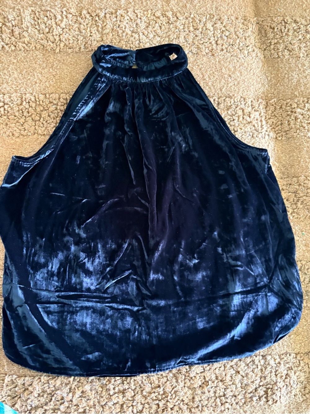 Loft Black Velvet top Size L NWT
